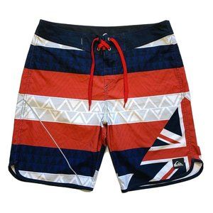 Quiksilver Board Shorts Swim Trunks‎ Men’s 34 Surfing Beach Color Block Striped